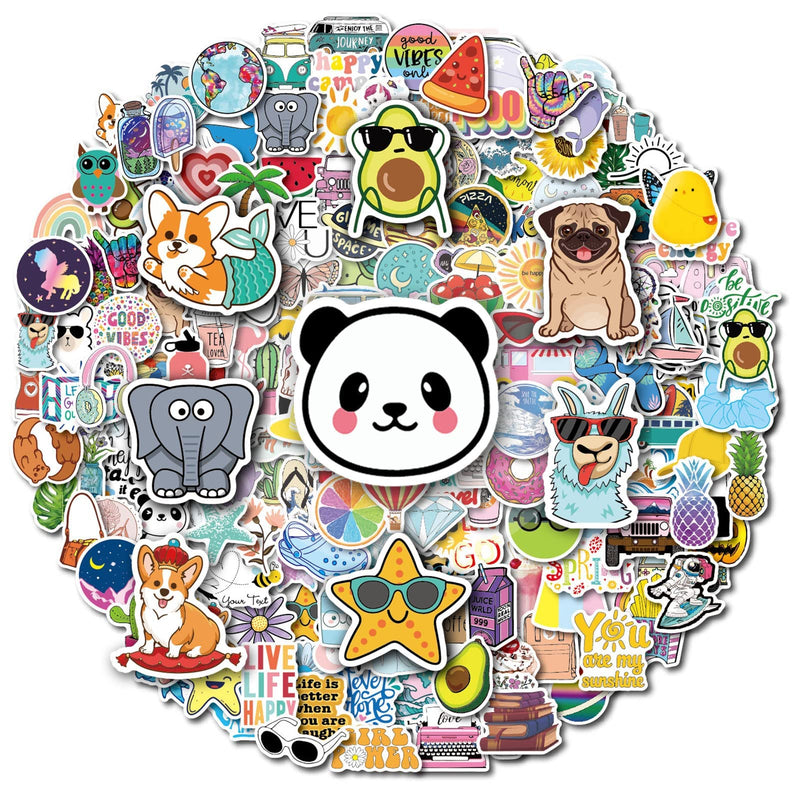 [Australia - AusPower] - 200Pcs Water Bottle Stickers for Kids Teens, Waterproof Vinyl Stickers, Aesthetic Laptop Stickers, Stickers for Water Bottles,Cute Stickers Packs 200pcs Water Bottle Stickers 