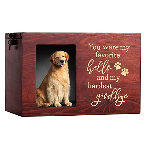 DGDCDV Pet Memorial Urns for Dogs or Cats Ashes with Photo Frame Goodbye Large