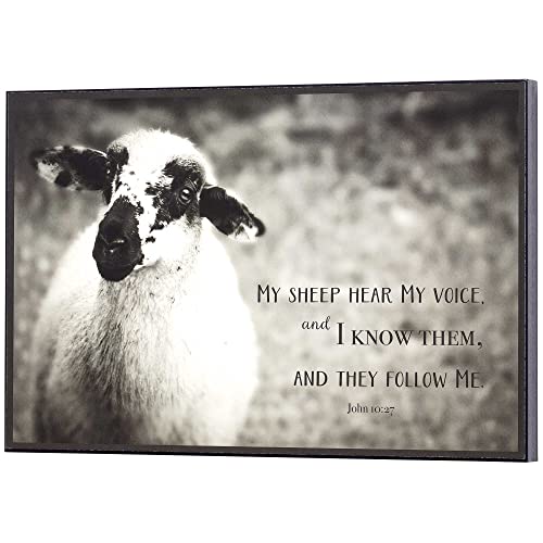 Dicksons My Sheep Hear My Voice Grey 12 x 8 MDF Decorative Wall Sign Plaque