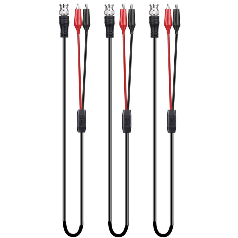 [Australia - AusPower] - Clyxgs BNC Double Alligator Clip Test Cable Probe Lead Oscilloscope Test, Oscilloscope Probes BNC to Alligator Clip 92cm/36.2in (3 pcs） BNC Alligator Clip Test Lead 