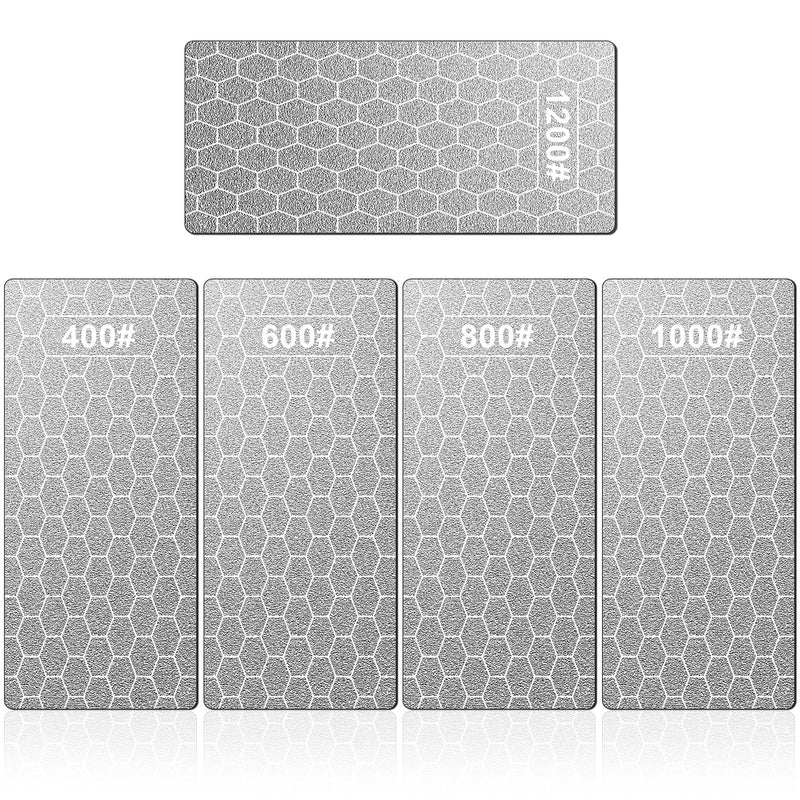 [Australia - AusPower] - Diamond Sharpening Stone, 5 Pcs Knife Sharpening Stone with Extra Fine/Coarse Plate and Non-slip Base, 400/600/800/1000/1200 Grit Diamond Sharpening Stone 