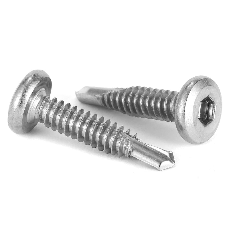 [Australia - AusPower] - #12 x 1" Sheet Metal Screws 100Pcs 410 Stainless Steel Flat Head Socket Cap Screws, Tek Screws Allen Socket Drive Screws Fast Self Tapping Screws by SG TZH #12 x 1" 