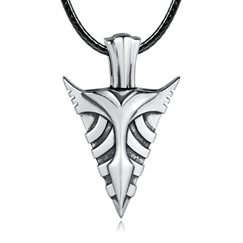 APOTIE Sterling Silver Arrow Urn Necklace for Men S925 Arrowhead Cremation Pendant Ashes Keepsakes Memories Jewelry Gifts for Loss of a Loved One