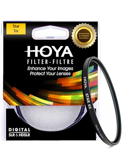 HOYA 62mm Star 4X Filter - Creates Stunning 4-Point Starbursts from Pinpoint lightsources - Multi-Coated Slim Frame - for DSLR & Mirrorless Cameras - Enhance Nightscapes, Landscapes and Car Photos 62 mm Star X6