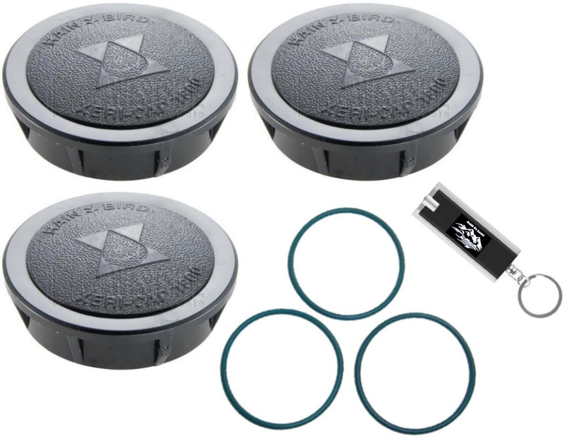 [Australia - AusPower] - Pack Rainbird Sprinkler Head Cap and Seals, 1800XC - Rainbird 1800 Series Spray Head Cap, Sprinkler Head Cover, 1800CAPS Spray Head Cap, Xeri-Cap for 1800 Series Spray Bodies w/ LED Keychain Light 