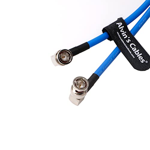 12G BNC-Coaxial-Cable Alvin's Cables HD SDI BNC Male to Male L-Shaped Original Cable for 4K Video Camera 1M Blue Right Angle 1m/3.3ft