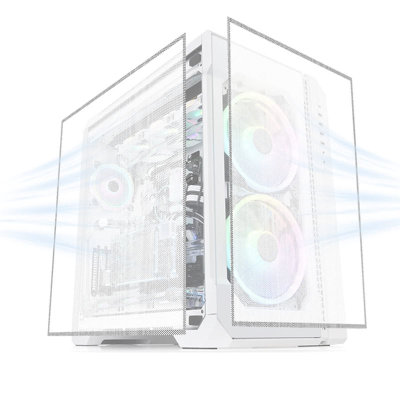 Magnetic PVC Dustproof Filter Cover for PC Case - 500x500mm PVC Mesh Dust Filter with Magnetic Frame 2-Pack DIY White Computer Fan Dust Proof Mesh Grills 500x500mm/19.68x19.68inch White 500mm 2-Pack