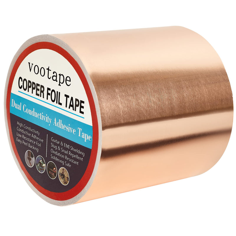 [Australia - AusPower] - Copper Foil Tape [4 inch x 33ft] with Double-Sided Conductive Adhesive for Guitar, Electrical Repairs, Crafts, Garden, Soldering, Grounding, EMI Shielding, Paper Circuits, Stained Glass 4inch x 33ft 