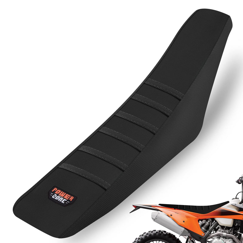 Universial Dirt Bike Seat Cover - Soft Ribbed Rubber Seat Covers for Motorcross Enduro (Black-2) White