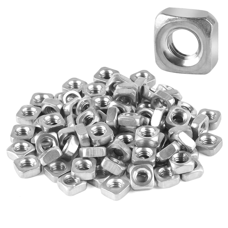 [Australia - AusPower] - Pack of 100 M3 Square Nuts, 304 Stainless Steel Metric Coarse Thread Assortment Kit 