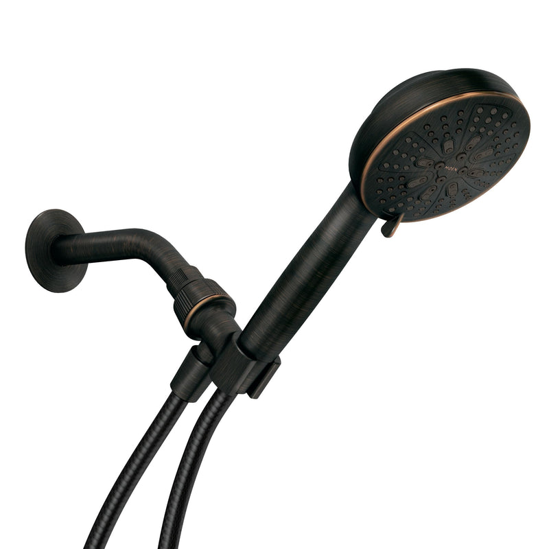 Moen Mediterranean Bronze Hydro Energetix High Pressure Shower Head with Handheld Sprayer Featuring 8 Spray Settings, 200H0BRB (Pack of 1)
