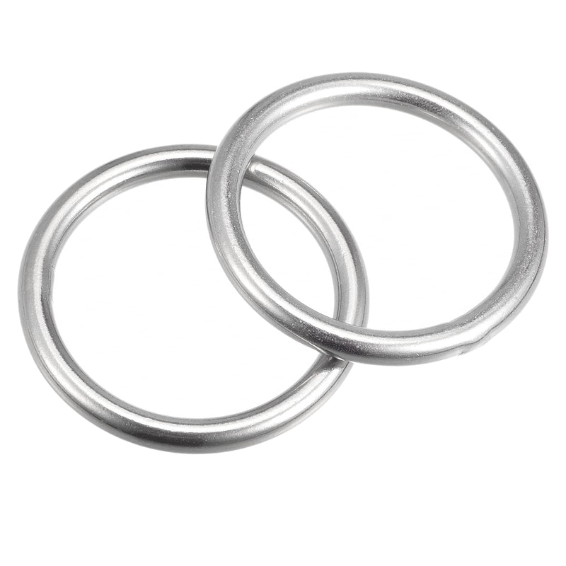 [Australia - AusPower] - uxcell 316 Stainless Steel Round Ring Welded O-Rings 45mm(1.77") ID 6mm Thick 2pcs 45x6mm 