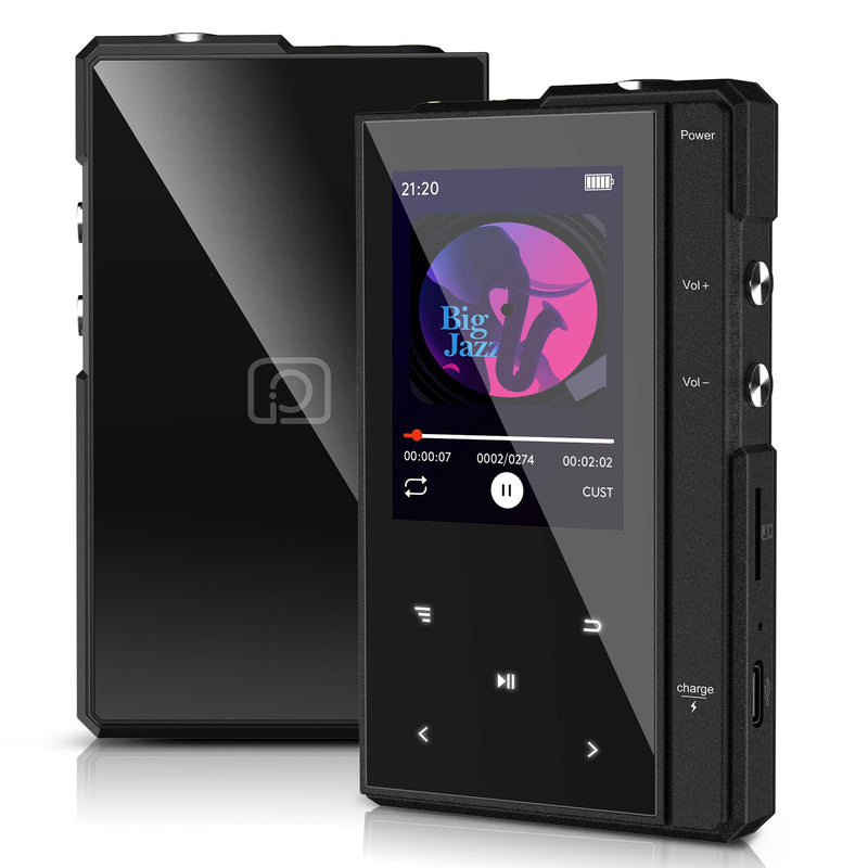 [Australia - AusPower] - 32GB MP3 Player with Bluetooth 5.0, Phinistec Z6 Portable Music Player with HD Speaker, Super Battery Life Digital Audio Player with FM Radio, E-Book, Voice-Recorder Player Supports up to 256GB 32GB 
