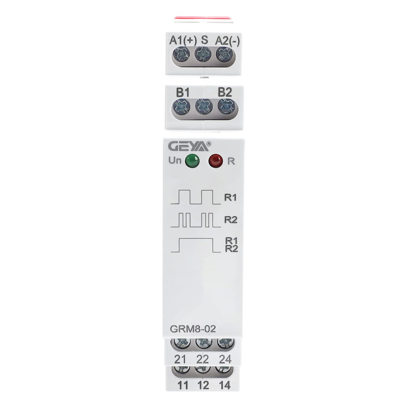 [Australia - AusPower] - GEYA Electronic Latching Relay Memory Relay Impulse Relay 2SPDT 16A Wide Range Voltage AC/DC12V-240V Din Rail Mounted(GRM8-02,AC/DC12V~240V) AC/DC12V~240V GRM8-02 
