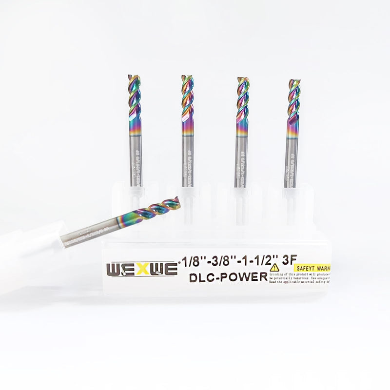 [Australia - AusPower] - Tools DLC Series Carbide Square End Mill, Diamond-Like Coating, End Mill for Aluminum, Copper, Magnesium Alloys, High Silicon Aluminum, Composite Materials,3 Flute,1/8 Shank(.125(1/8)", 5pcs) DLC 1/8 - 5PC 5 