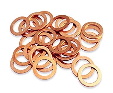 [Australia - AusPower] - M18 Flat Washer Copper Sealing Ring, Inner Diameter 18mm, Outer Diameter 22mm, Thickness 1.5mm, Metric Sealing Washer, 30Pieces 
