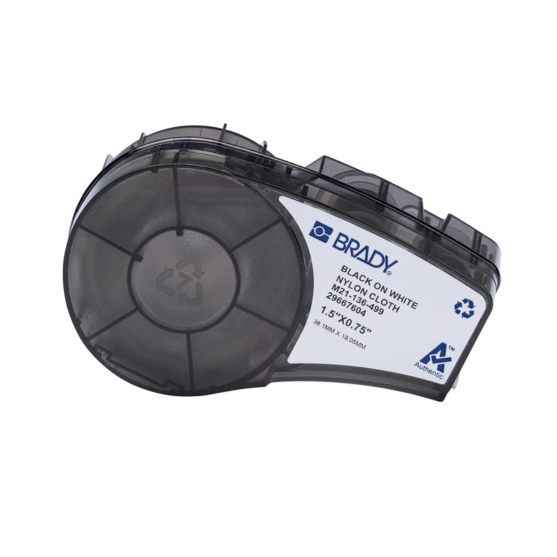 [Australia - AusPower] - Brady Authentic (M21-136-499) Pre-Sized High-Adhesion Nylon Labels for Equipment, General ID, Lab, Wire/Cable, Black on White Material - Designed for M210, M210-LAB, and M211 Printers, 0.75"H x 1.5"W 0.75 in H x 1.5 in W Cartridge 