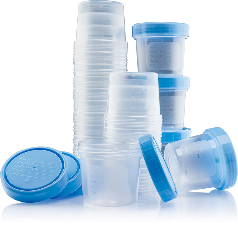 [Australia - AusPower] - Caremax Supply Specimen Cups with Lids-Leak Proof Lid- High Quality Latex Free Polypropylene Plastic- Non-Sterile- 25 4oz Specimen Jar 