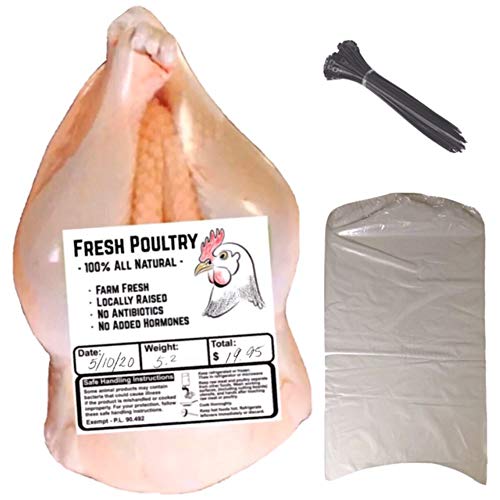 Poultry Shrink Bags- 50 Clear 10"x16" for Chickens or Rabbits / 50 zip ties/Made in the US