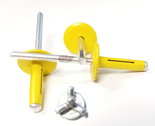 Yellow Edge Performance Products 3/16-inch tri-fold blind rivet with large head and aluminum mandrel