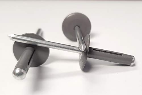 Grey Exploding Pop Rivets 3/16" Tri-Fold Large Head Aluminum Mandrel .040 - .354 Grip Range Fastener