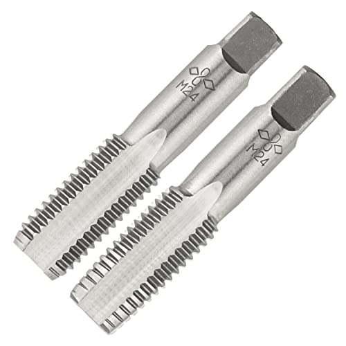 Aceteel M24X3.0 metric hand thread tap, right-hand thread milling tap with threaded cutting flutes