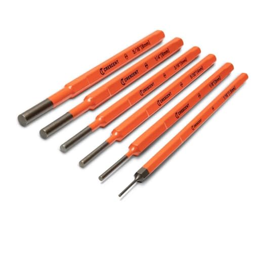 Crescent 6 Piece Set 7-inch Pin Punches, CPPS456, assorted steel punches caseાજુ