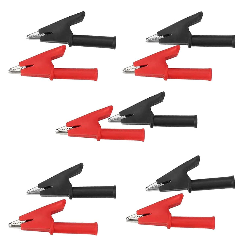 [Australia - AusPower] - 5sets Insulated Mini Test Alligator Clip 4mm Red Black Insulated Safety Multimeter Test Leads Alligator Clips Plug Connectors Heavy-Duty Insulated Alligator Clips 