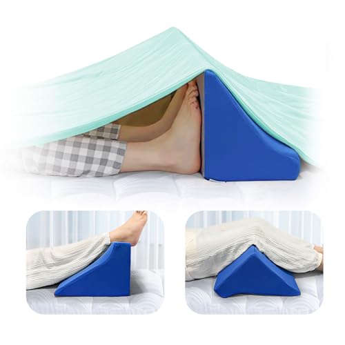 Blanket Lifter for Feet-Sheet Lifters for Foot of Bed Blanket Elevation Wedge Foot Cradle Tent Sleep Support Raiser Supplies Foam Block Toes Pain Leg Knee Ankle Post Surgery Recovery Bule