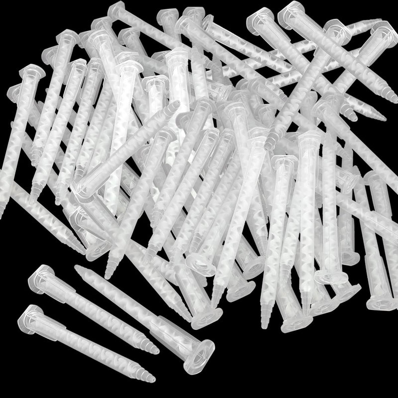 [Australia - AusPower] - 100pieces Epoxy Mixing Nozzle Static Mixer Nozzle Tubes Adhesive Cartridges Tip for 50 Ml Resin Cartridge 
