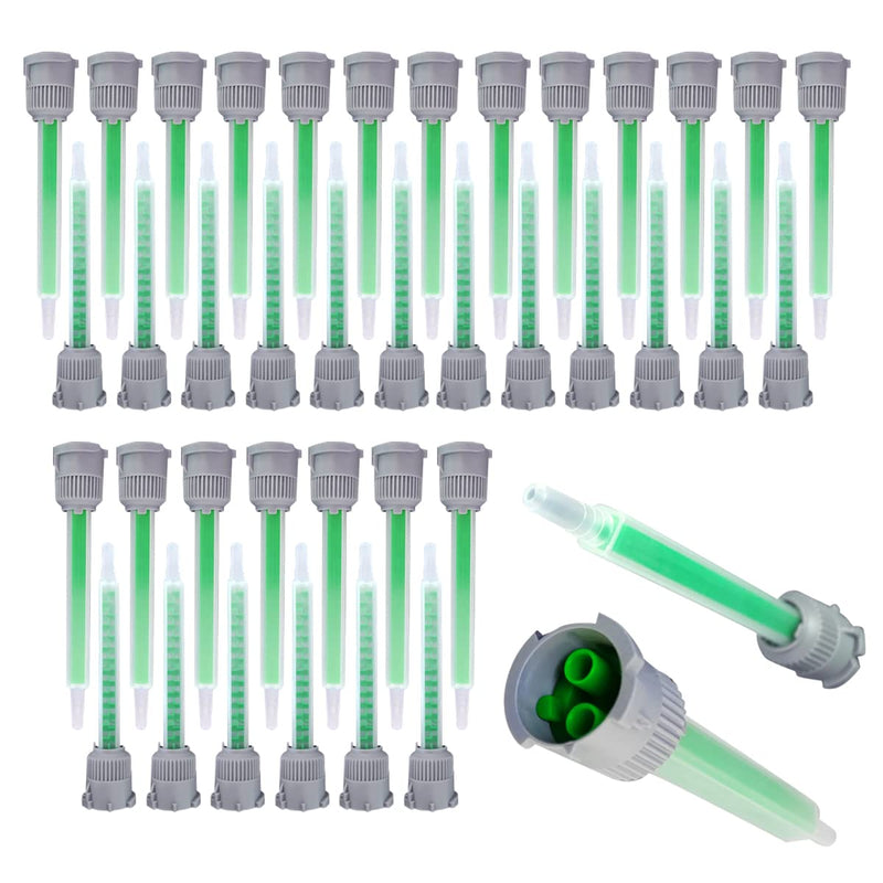 [Australia - AusPower] - 40Pieces Epoxy Mixing Nozzles Adhesive Cartridges Tip Static Resin Mixer Tubes for 50ml/1.7oz 16-Element 1:1/2:1 Ratios 