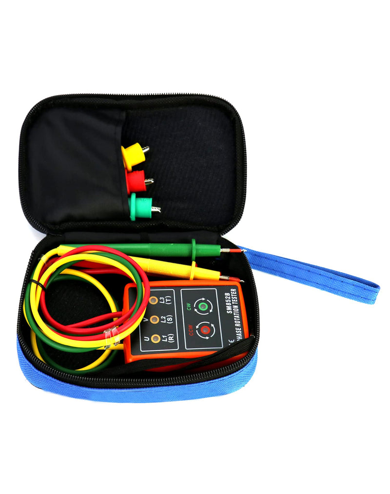 [Australia - AusPower] - QWORK Professional 3-Phase AC Voltage Tester with LED Display and Buzzer Indicator, 60V~600V 
