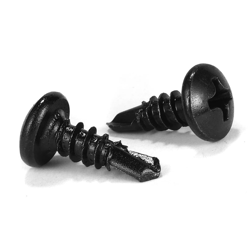 [Australia - AusPower] - #8 x 1/2" Sheet Metal Screws 100Pcs 410 Stainless Steel Pan Head Tek Screws Fast Self Tapping Screws Black Oxide by SG TZH #8 x 1/2" 