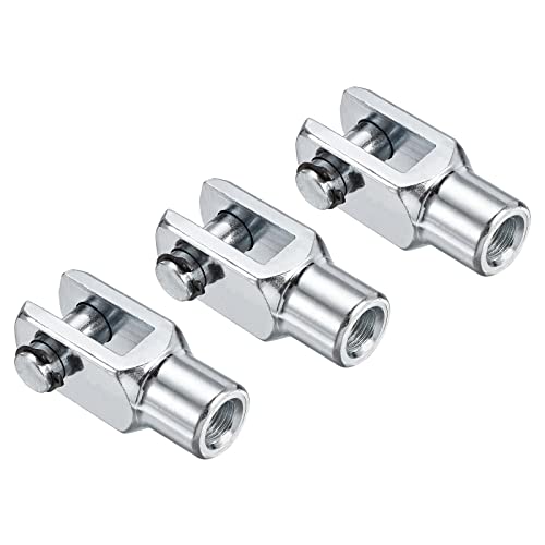 PATIKIL silver air cylinder rod clevis end pins, 62mm, M12x1.25 female thread, 3-pack