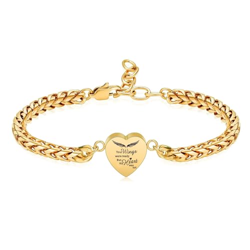 zeqingjw Heart Cremation Memorial Urn Bracelet for Ashes for Women Stainless Steel Adjustable Keepsake Bangle Cremation Memorial Ash Jewelry Gold