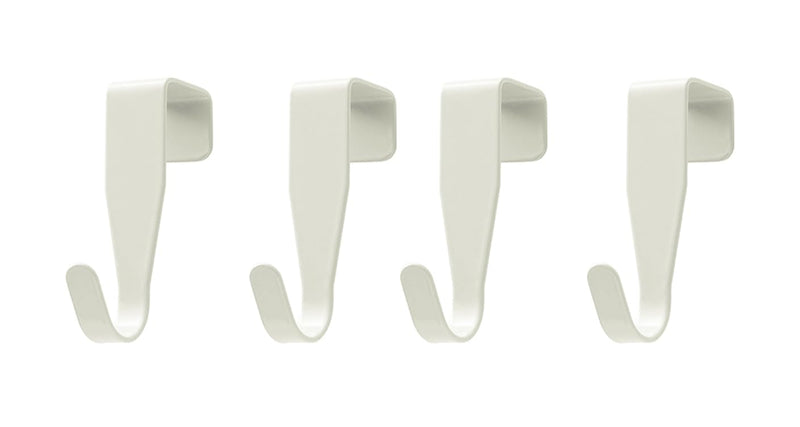 [Australia - AusPower] - Over The Cabinet Door Hooks Door Hanger 4Pack Single Hook (White) White 