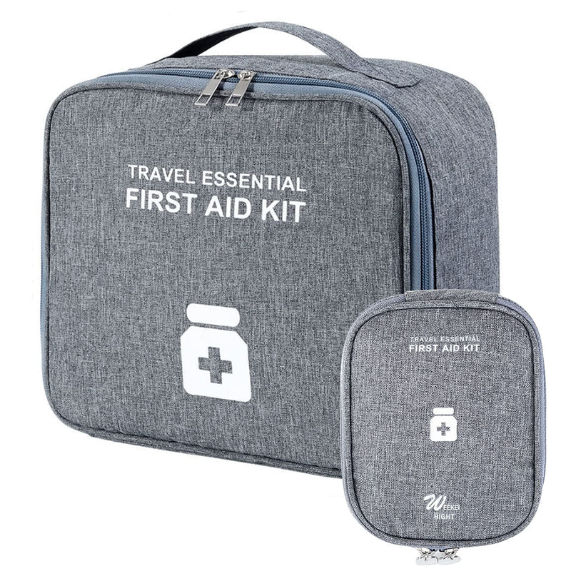 Medicine Bag Pack of 2, Large Capacity Emergency Bag, Home Travel (A) | Pack of 2 medicine bag, medicine bag, empty first aid bag, waterproof medicine storage bag for home Gray