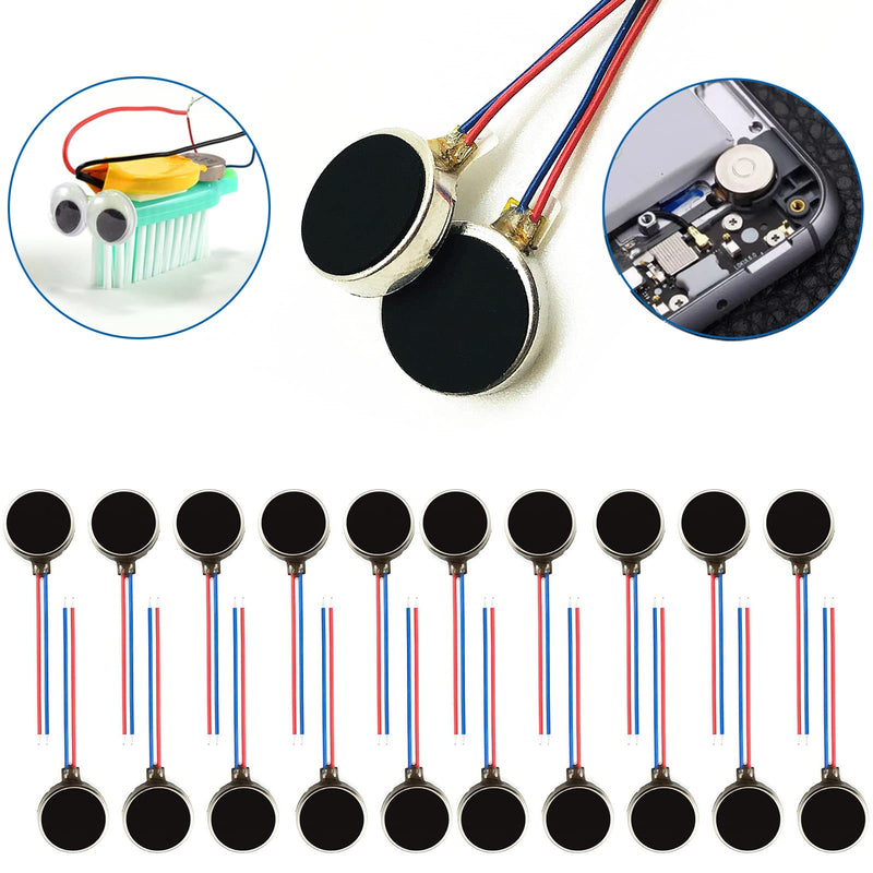 [Australia - AusPower] - 20PCS Vibration Motor DC3V 12000rpm Mini Vibration Motor Vibrating Motors for Projects Electronic Device Repair Single Board Computers Project Classroom Project Bristle Bots Cable 2in Cable length: 2in 5cm 20 