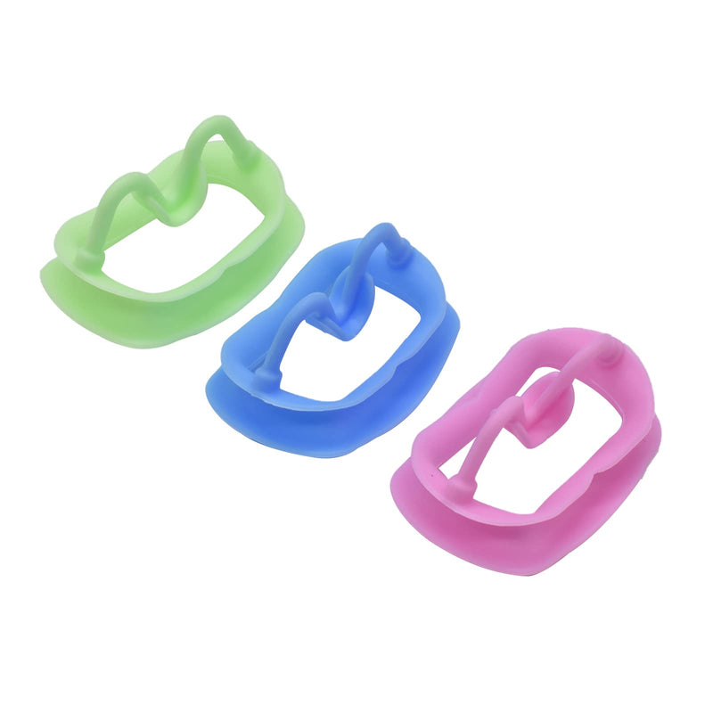 3 Pcs Silicone Mouth Opener, Dental Cheek Retractor for Teeth Whitening,Reusable Intraoral Lip Retractor (Multi-colored) Multi-colored