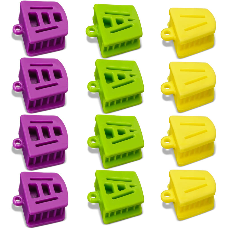 [Australia - AusPower] - Mouth Props Dental Silicone Bite Blocks, Dental Blocks Multi Size Dental Mouth Opener for Child Kids Adults Teeth Clenching, Large, Medium and Small (12 Pcs) 12 