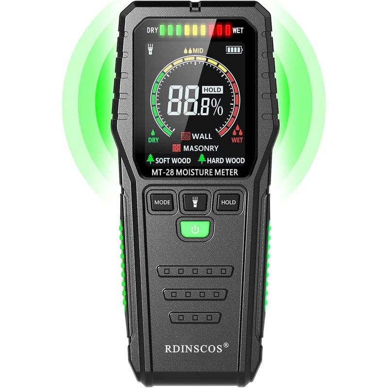 [Australia - AusPower] - Pinless Moisture Meters Non-Invasive Digital Wood Moisture Tester Water Leak Detector for Wall,Lumber, building,Firewood,Humidity Tester (BLACK) Black 
