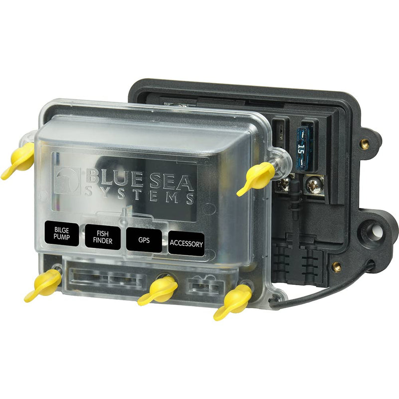 Blue Sea Systems 5056100 ST Blade Water-Resistant Fuse Block, Manual Cover, 80 Amps