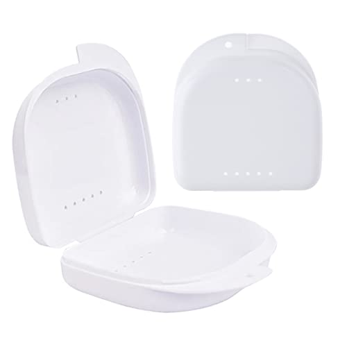 2 Pack Orthodontic Retainer Case Retainer Case Denture Cover with Ventilation Holes for Mouth Guard and Floss