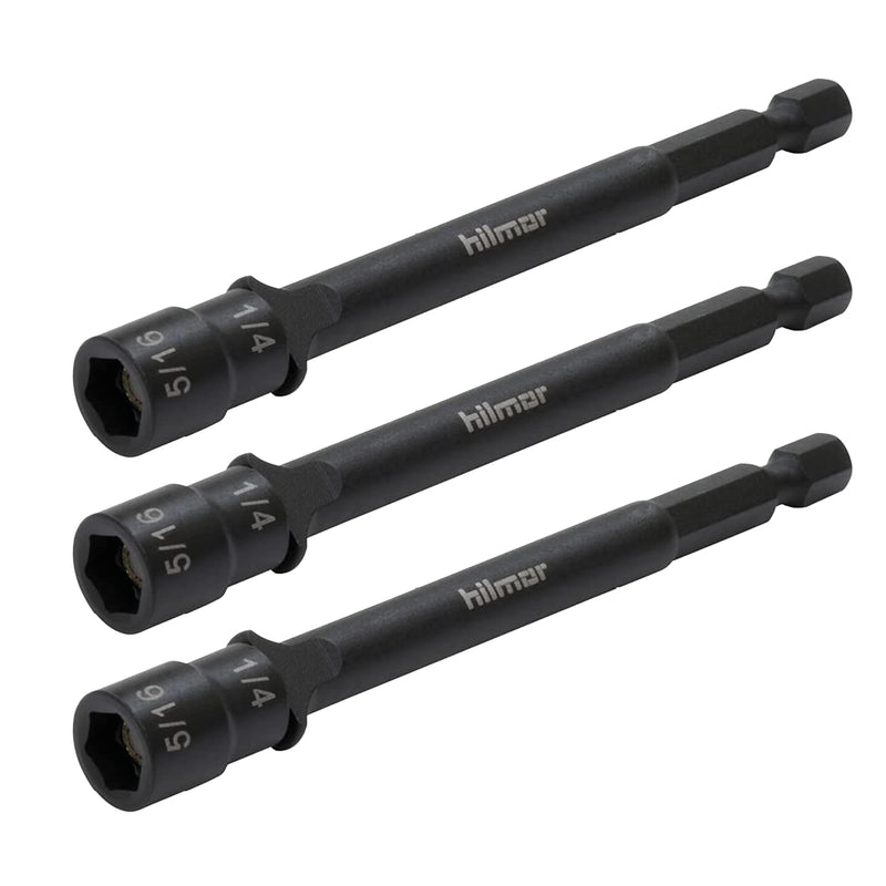 hilmor 4" 1/4 & 5/16 Reversible Magnetic Nut Driver, 3-Pack 4"
