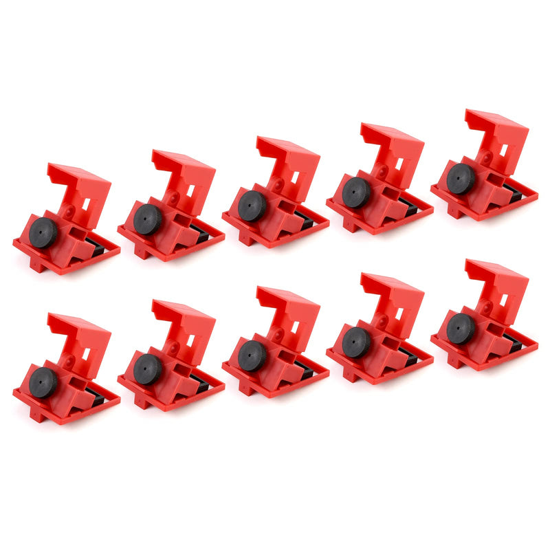 [Australia - AusPower] - Circuit Breaker Lockout Device,10Pcs for 120/277 Clamp-on Electrical Single Pole Breaker for Loto Station Lock Out Tag Out Kit Medium | 120/277V | Clamp-on | 10 pcs 