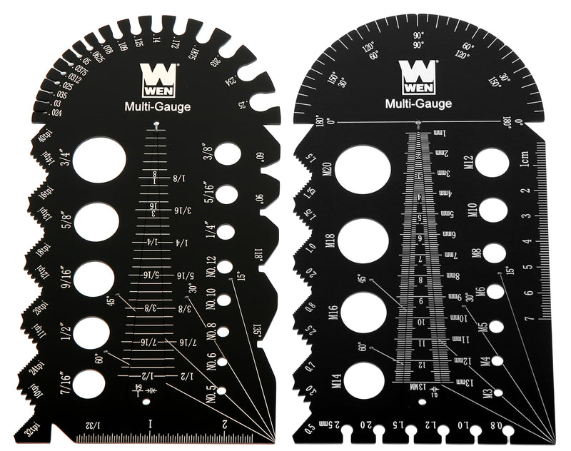[Australia - AusPower] - WEN ME210G Metric and Imperial Metal Thread Pitch Multi-Gauge with Carrying Case, Two Pack, Black 