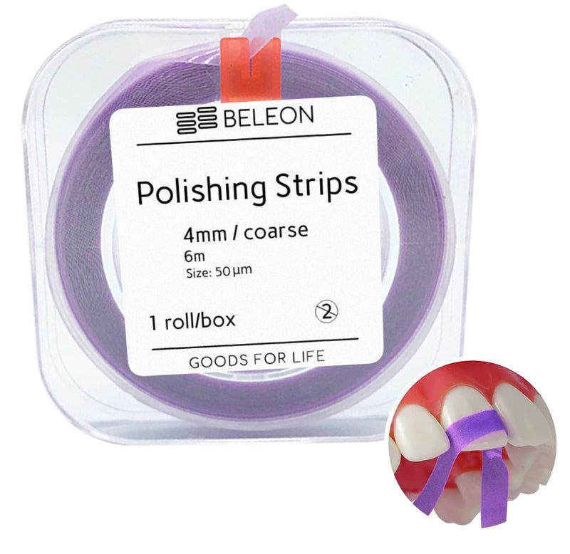 [Australia - AusPower] - BELEON Dental Polishing Strips - Coarse 1 Roll 4mm x 6M - Tooth Polisher Dental File for Teeth Sanding Grinding Deep Teeth Cleaning Tool Tooth Polish Abrasive Strip Oral Care Cleaning Tool 
