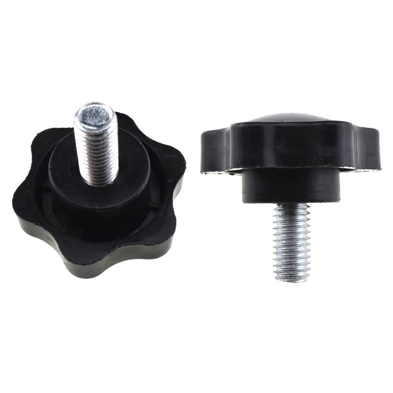 [Australia - AusPower] - HAHIYO Hex Handle Threaded Knobs Star Bump Shape M8 16mm Screw Length 38mm Head Diameter Clamping Handgrip Nut Screw Combined Tightly Solid Plum No Tool Needed for Table Stand Deck Plastic 2pcs M8x16#38-2Pcs 