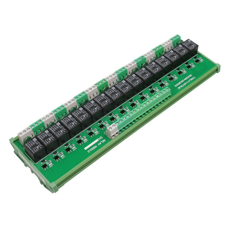 [Australia - AusPower] - 16 Channel Interface Relay Module 12VACDC 24VACDC DIN Rail Panel Mount Automation PLC Board (16Channel ACDC24V) 16Channel ACDC24V 