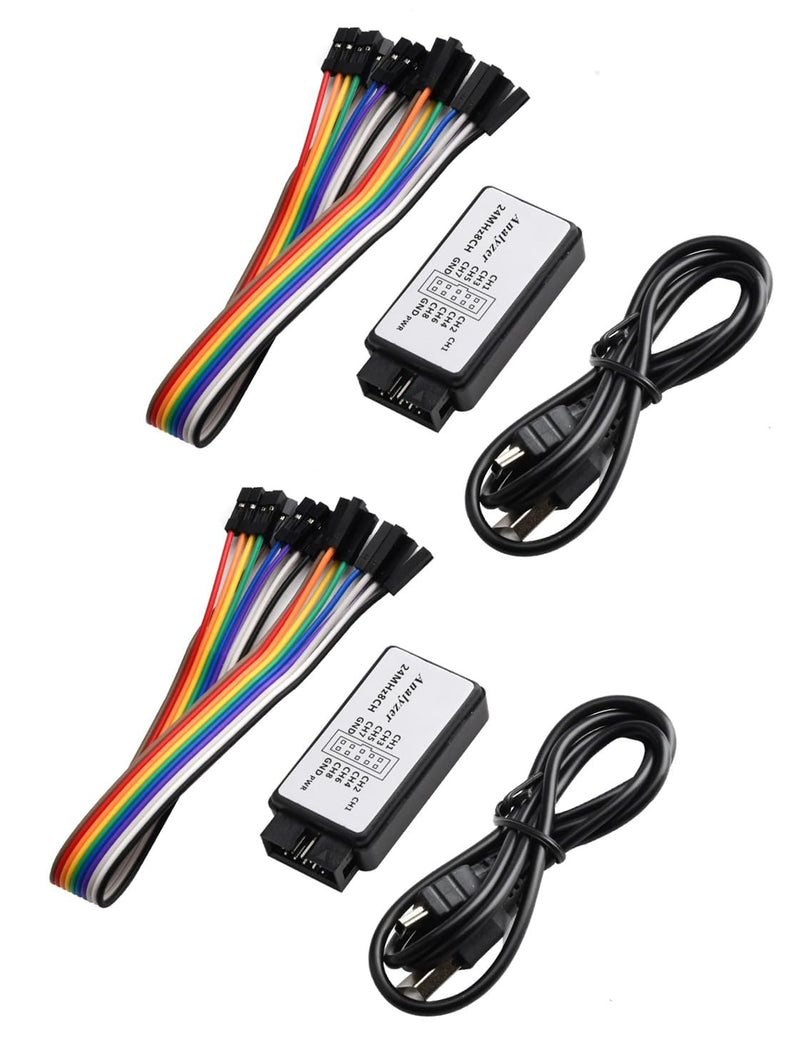 2-Set USB Logic Analyzer, Aideepen Logic Analyzer Device 24MHz 8CH 24MHz 8 Channel UART IIC SPI